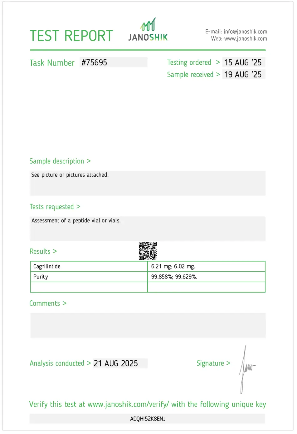 Cagrilintide Certificate of Analysis preview