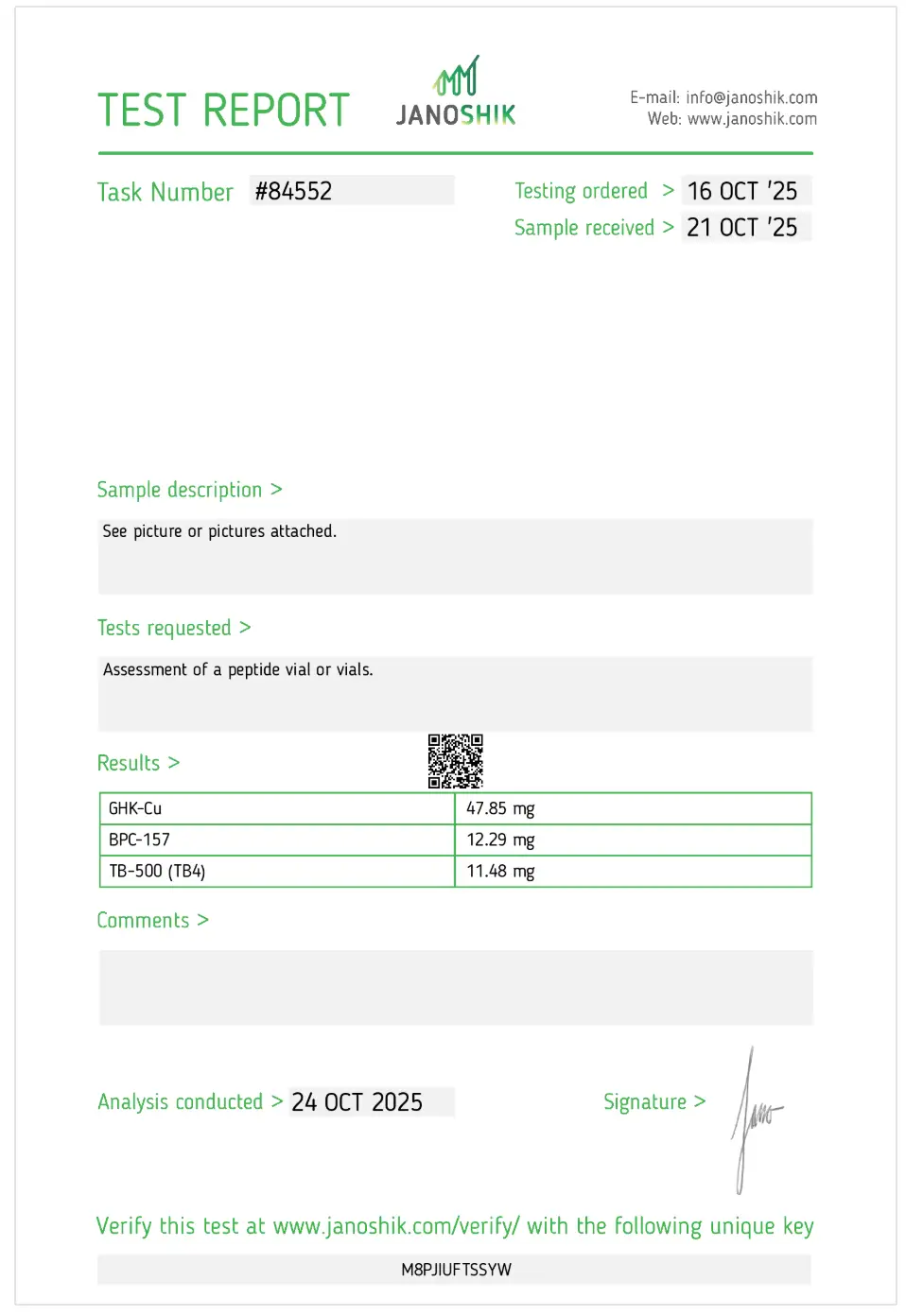 GLOW Blend Certificate of Analysis preview