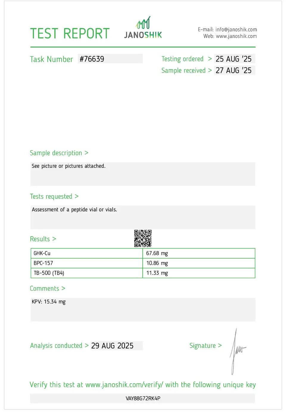 KLOW Blend Certificate of Analysis preview